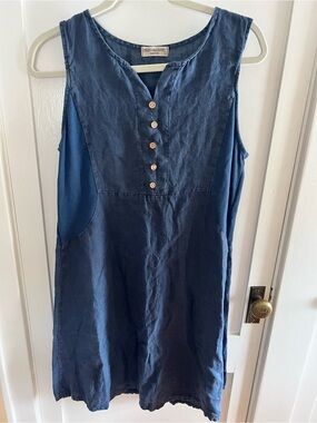 Terzo millennio Blue Linen Blend Dress